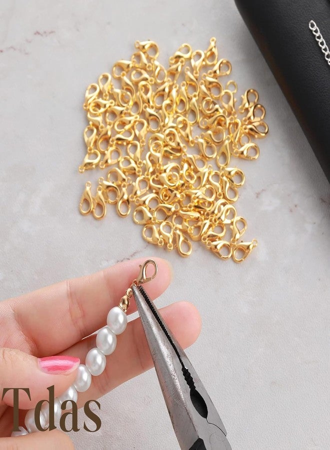 Tdas 80 Piece Lobster Claw and 160 Piece Open Jump Ring Set 12mm Clasps Hooks Clasp for DIY Jewellery Making Chain Necklace Bracelet findings Fasteners Art & Craft (Golden) - Image 5
